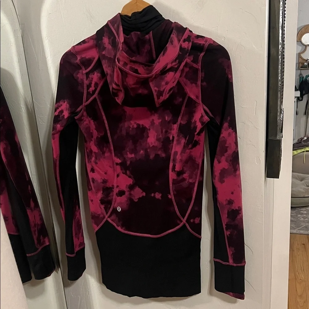 Lululemon Athletica pink and Black Zip-Up Hoodie